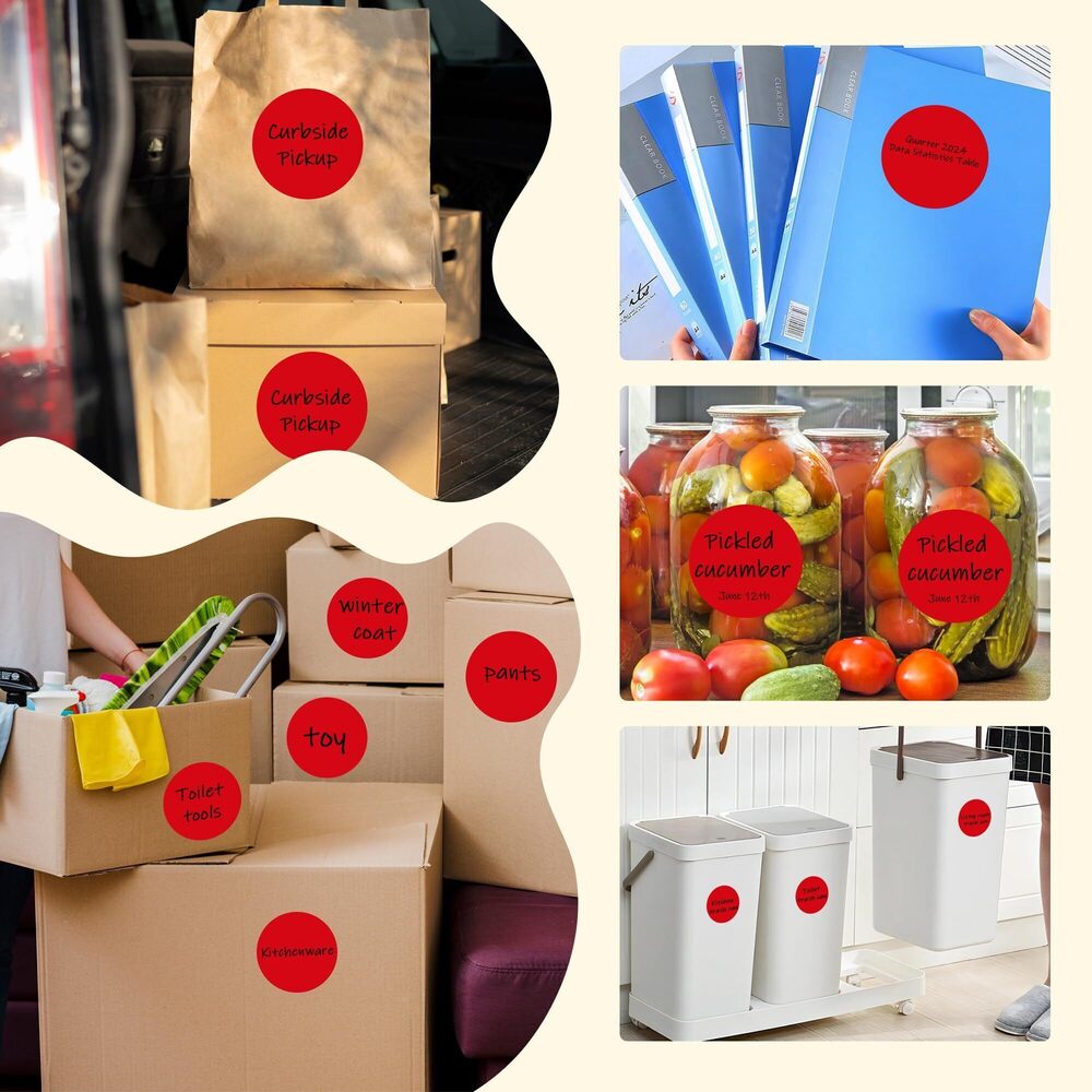 6831 3 Inch Red Color Code Dot Stickers,500 PCS Round Labels Sticker in - Picture 7 of 7